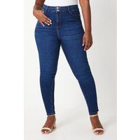 Womens Curve Double Waist Detail Skinny Jeans