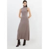 Tall Cotton Blend Knitted Roll Neck Maxi Dress