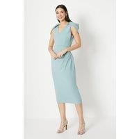 COAST Pleat Detail Cape Sleeve Midi Dress BCC07461-102-16