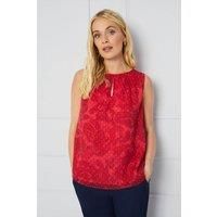 Petite Paisley Dobby Sleeveless Blouse