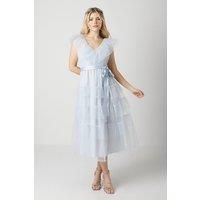 Debut London by Coast Ruffle V Neck Tiered Bridesmaids Dress