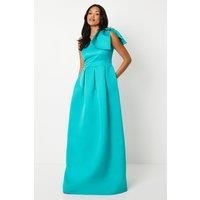 Bow One Shoulder Full Skirted Gown