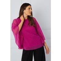 Dobby Cape Sleeve Top