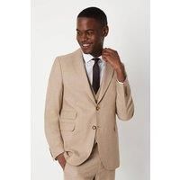 Burton Mens Suit Neutral 3 Piece Modern Tailored Business Formal Party