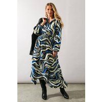 Womens Abstract Swirl Shirt Dress