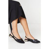 WALLIS Belinda Pointed Snaffle Detail Slingback Flat Shoes