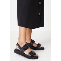 Womens Faith: Henrietta Buckle Strap Chunky Sandals