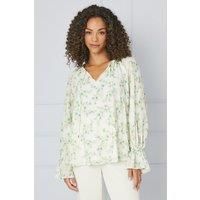 WALLIS Floral Embroidered Balloon Sleeve Top