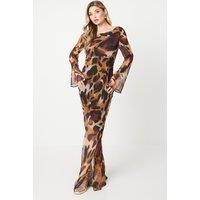 Debut London Animal Maxi Dress Womens Going Out Dresses