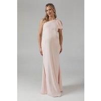 Coast Womens Maxi Dress Blush One Shoulder Maternity Satin Bridesmaids