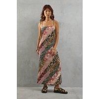 Viscose Mixed Print Strappy Maxi Sundress