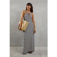 Stripe Jersey Cami Tie Back Maxi Dress