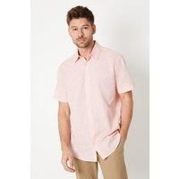 Mens Linen Look Short Sleeve Shirt