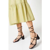 Womens Faith: Connie Spaghetti Strap Medium Block Heel Sandals