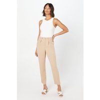 Womens Button Front Slim Leg Trouser