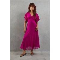 Warehouse Pink Midi Dress Womens Going Out Dresses