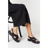 Womens Faith: Maxine Cross Strap Chunky Cleated Sandals