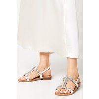 Womens Fifi Jewel Detail Flat Sandals