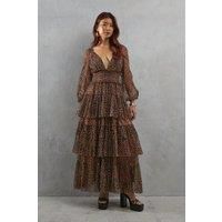 Warehouse Neutral Maxi Dress Womens Occasion Dresses