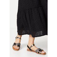 Womens Good For The Sole: Melania Comfort Mixed Material Flat Sandals