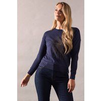 Wallis Navy Fine Gauge Jumper Womens Casual Jumpers & Cardigans