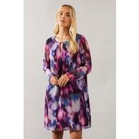 Petite Abstract Keyhole Detail Shift Dress