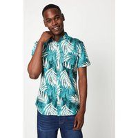 Mens Bold Fern Print Short Sleeve Shirt