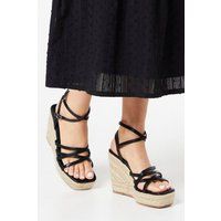 Womens Faith: Haven Strappy High Espadrille Wedge Sandals