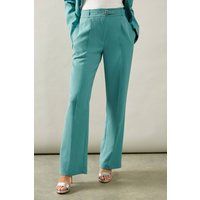 Womens Belted Wide Leg Trousers