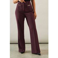 Womens Patch Pocket Wide Trousers