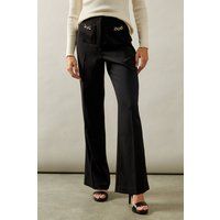 Womens Patch Pocket Wide Trousers