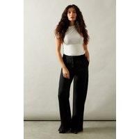 Belt Detail Side Split Flare Trousers