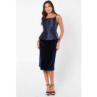 Coast Womens Pencil Dress Navy Velvet Sleeveless Midi Spring Summer