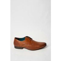 Mens Tan Formal Leather Derby Shoes