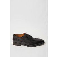 Mens Black Formal Leather Oxford Brogue Shoes