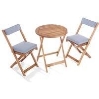 Greenhurst Wooden Raffles Bistro Set, Foldable for storage H72 x 60cm dia (Natural)