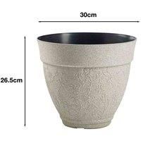 Greenhurst Pack of 3 Floral Sandstone Planters