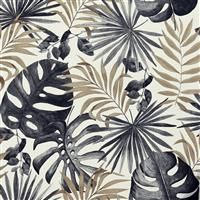 Arthouse Jungle Wall Black / Gold Wallpaper