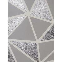 ARTHOUSE FRACTAL SEGMENTS GREY, WHITE & SILVER LUXURY WALLPAPER 921800