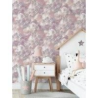 Arthouse Vanilla Skies Pink Wallpaper Clouds Cute Children's Room Feature Wall