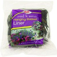 Doff Wool & Moss Easy To Use Hanging Basket Liner - Absorbs & Retains Water