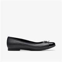 Clarks Girl/'s Scala Bloom Y Ballet Flats, Black Leather, 3 UK