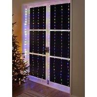 2m x 1.6m Christmas Multicolour LED Multi Function Plug In Window Curtain Lights