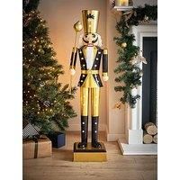 Three Kings 120 Cm Lit Giant Christmas Nutcracker - Navy/Gold