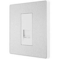 BG Electrical Evolve Single Secondary Telephone Socket, Brushed Steel