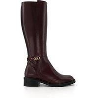 Dune Ladies TIA Branded-Buckle Equestrian Boots Size UK 3 Flat Heel Knee High Boots