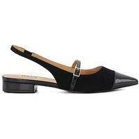 Dune London Hazzel Mary Jane Slingback Flat Shoes - Black