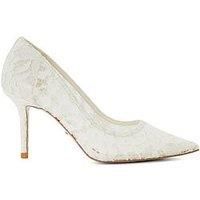 Dune London Bridal Adoring Lace Heel Court Shoe - Ivory