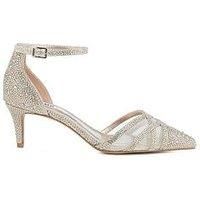 Dune London Composed Glitter Mid Heel Shoe - Gold