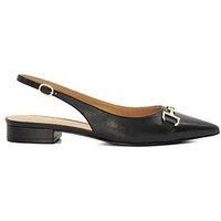 Dune Ladies Hopeful Wide Fit Snaffle-Trim Pointed Ballet Shoes Size UK 3 Flat Heel Ballet Pumps Black